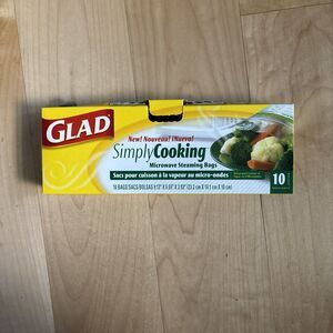 Glad Simply Cooking Microwave Steaming Bags OPEN BOX 6 Large Bags, 2006